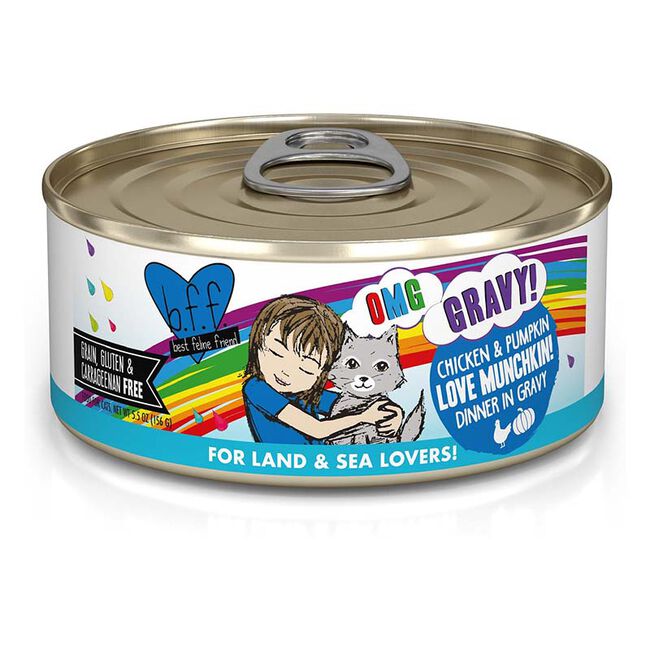 Weruva BFF OMG Love Munchkin! Chicken & Pumpkin Dinner in Gravy Canned Cat Food image number null