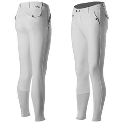 Horze Men's Grand Prix Silicone Knee Patch Breech - White - Closeout