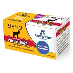Answers Pet Food Rewards Raw Goat Cheese Treats with Organic Cherries for Dogs & Cats