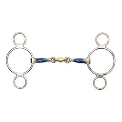 Shires Blue Sweet Iron Ring Gag with Lozenge