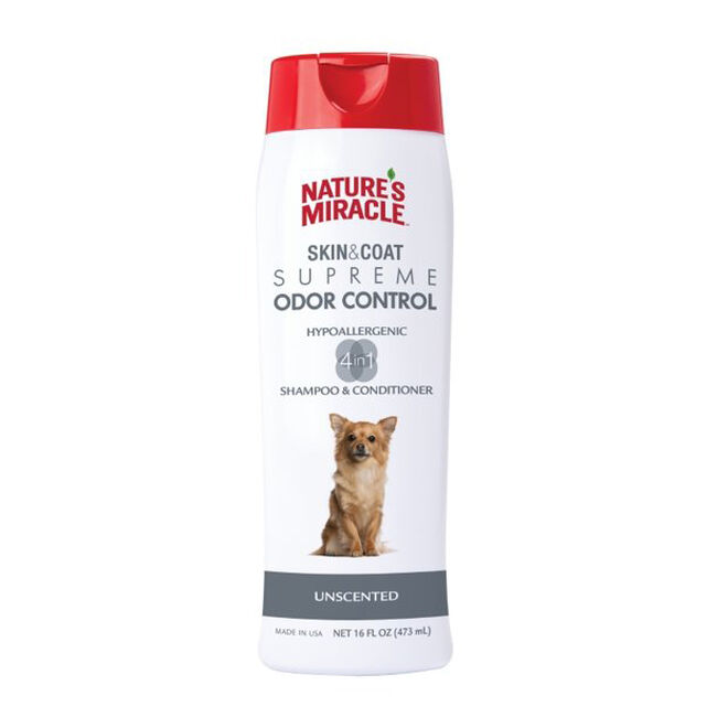 Nature's Miracle Skin & Coat Supreme Odor Control - Hypoallergenic Shampoo & Conditioner - Unscented 16 oz image number null
