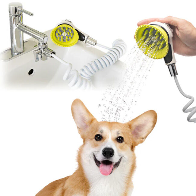 Wondurdog Indoor Dog Wash - Sink Attachment with Splash Shield Brush image number null