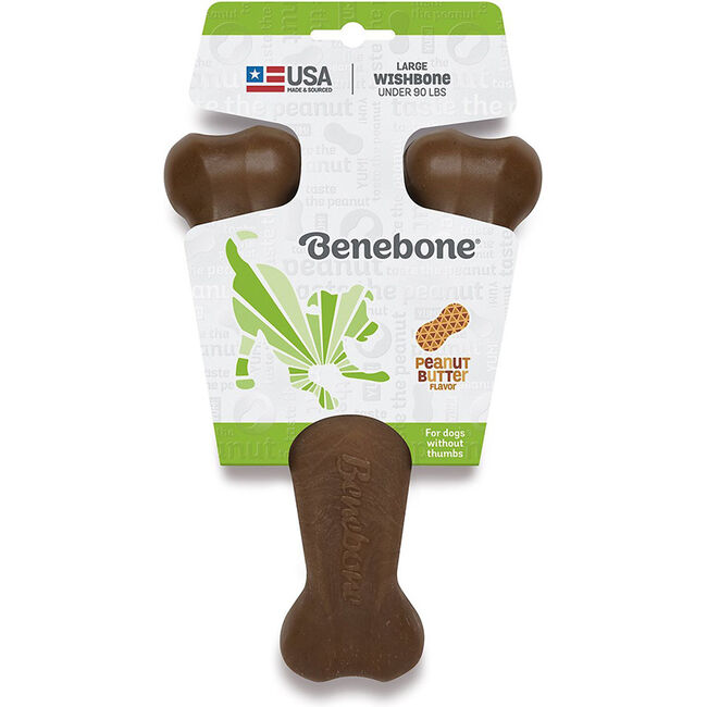 Benebone Wishbone Dog Chew - Peanut Butter Flavor image number null