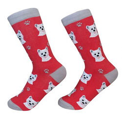 E&S Pets Unisex Novelty Crew Socks - Westie - Closeout