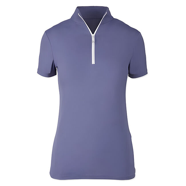 white polo shirt with purple horse