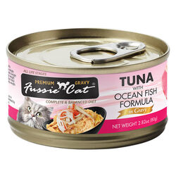 Fussie Cat Premium Gravy Cat Food - Tuna with Ocean Fish in Gravy - 2.8 oz