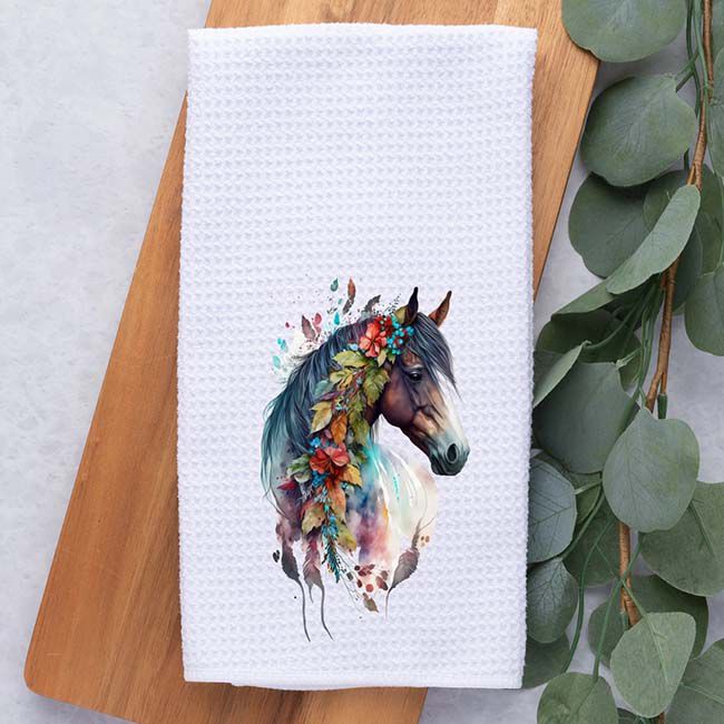 Dark Horse Dream Designs Hand Towel - Rustic Equine image number null