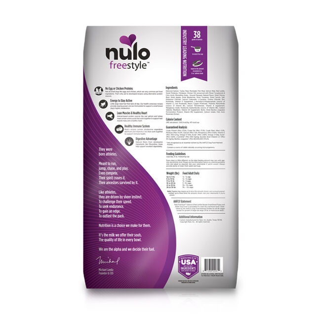 Nulo FreeStyle High-Meat Small Dog Breeds Kibble, Salmon & Red Lentils Recipe image number null