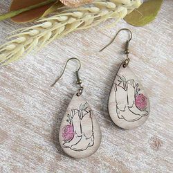 Willow & Birch Earrings - Floral Boot - Rose