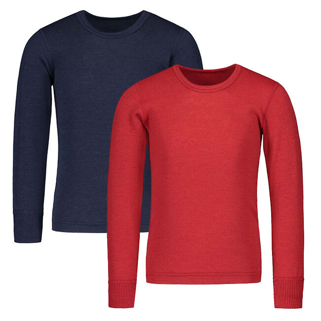 Ruskovilla Kids' 100% Organic Merino Wool Long Sleeve Shirt image number null