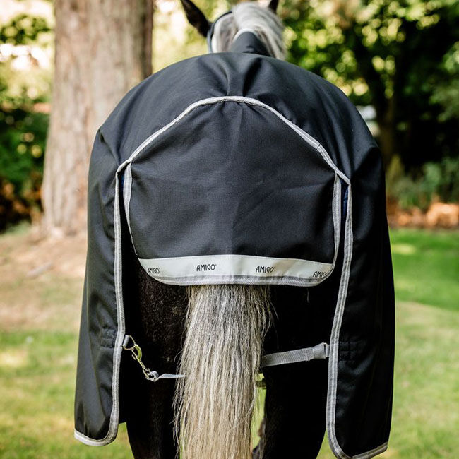 Horseware Amigo Bravo 12 Wug (250g Medium) - Black/Titanium Grey & Silver image number null