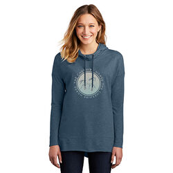The Cheshire Horse Adult Gradient Logo Hoodie - Washed Indigo