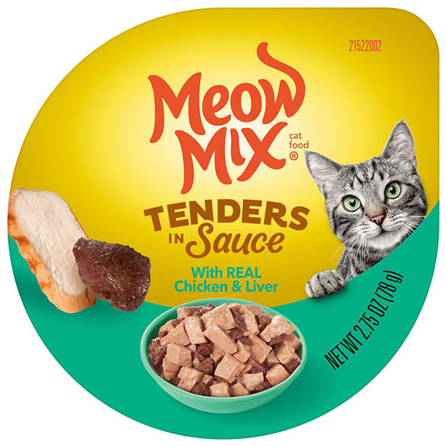 Meow Mix Tenders in Sauce Cat Food - Poultry & Beef Favorites Variety Pack - 24 Count Carton image number null