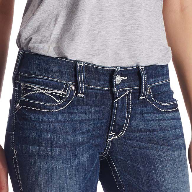 Ariat Women's R.E.A.L. Low Rise Stretch Rosy Whipstitch Boot Cut Jean - Lakeshore image number null