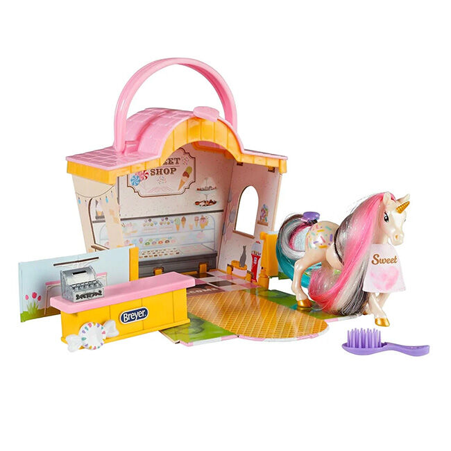 Breyer Li'l Beauties Sweet Shop Unicorn Playset image number null