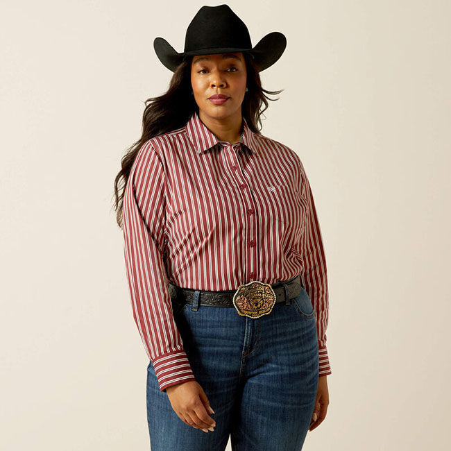 Ariat Women's Kirby Stretch Shirt - Cabernet Stripe image number null