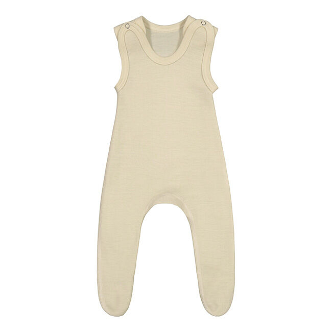 Ruskovilla Baby 100% Organic Merino Wool Overalls - White image number null
