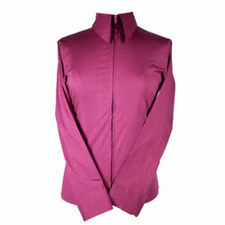RHC Equestrian Women's Zip Up Fitted Show Shirt - Burgundy