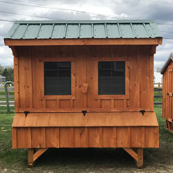 Amish Built Chicken Coops 6' x 8' Chicken Coop with Green Roof