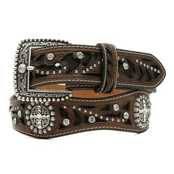 Ariat Women's Scrolled Inlay Scalloped Crystal Belt
