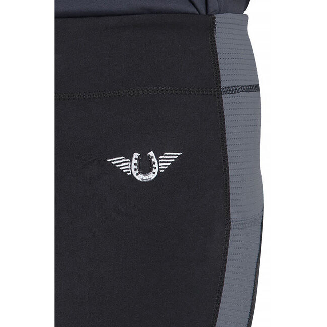 TuffRider Women's Ventilated Schooling Tights - Black/Charcoal image number null