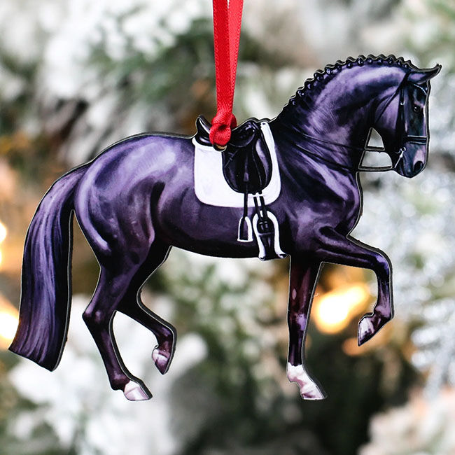 Dressage Horse Ornament - Black Sport Horse image number null