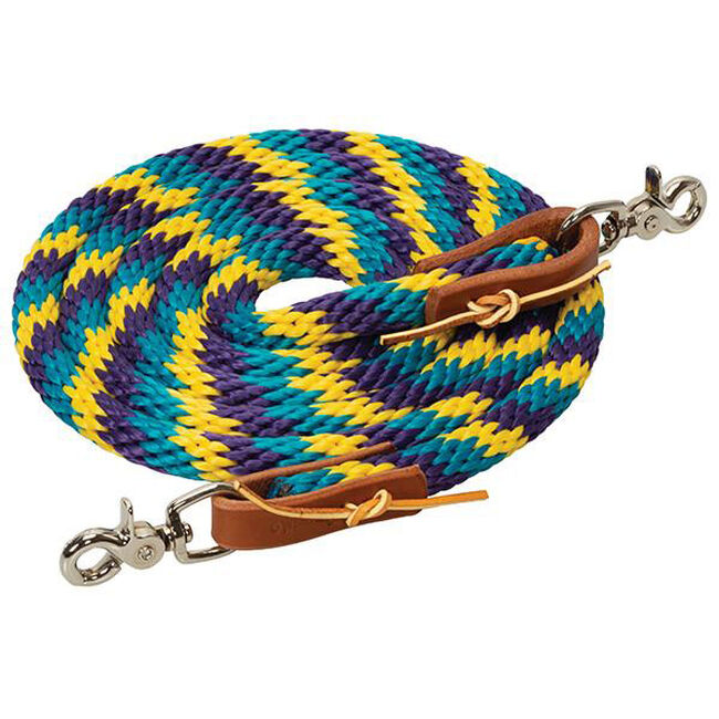 Weaver 8' Poly Roper Rein, Purple/Turquoise/Snapdragon image number null
