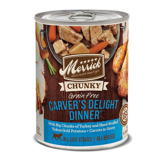 Merrick Grain Free Chunky Carver's Delight Dinner Canned Dog Food image number null