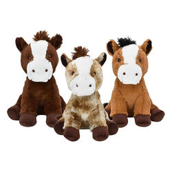 Multipet Sitting Horse Plush Dog Toy - Assorted Colors