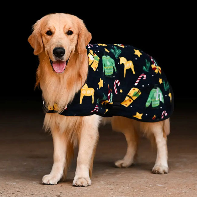 Horze Santa Dog Fleece Coat - Christmas Jumper - Closeout image number null