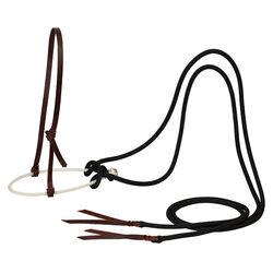Weaver Equine Loping Hackamore with Leather Hanger and Rope Rein