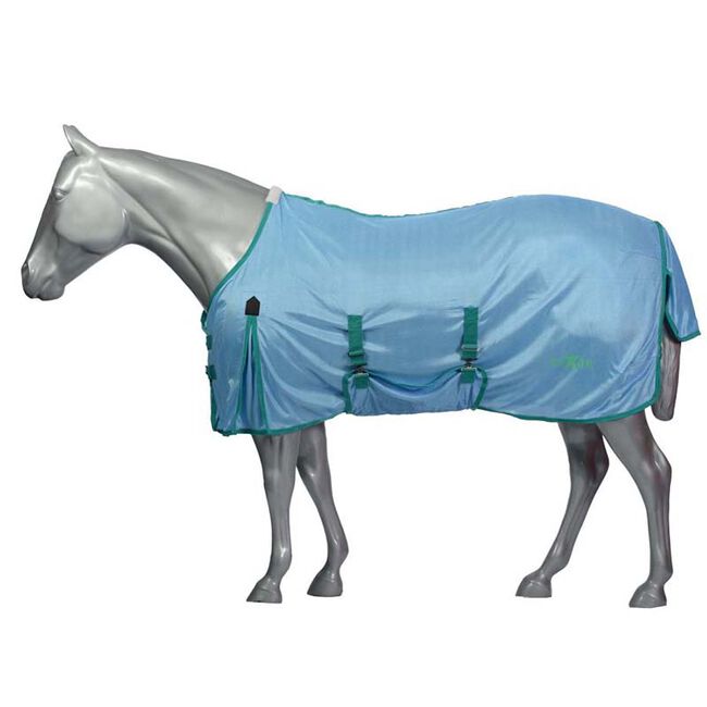 Saxon Mesh Sheet with Gusset Belly Wrap & Standard Neck - Light Blue/Green - Closeout image number null