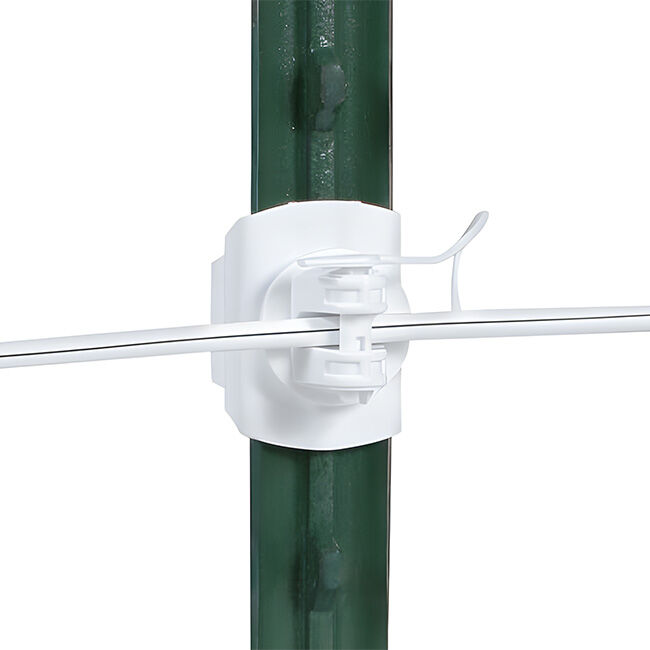 Gallagher T-Post Pin-Lock Insulator - White - 20-Pack image number null