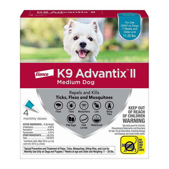 K9 Advantix II Flea & Tick Treatment for Dogs - 4-Pack image number null