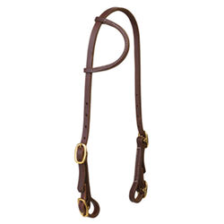 Weaver Working Cowboy Sliding Ear Headstall with Buckle Bit Ends, 5/8", Solid Brass