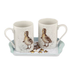 Pimpernel Wrendale Designs 3 Piece Mug & Tray Set - Lovely Mum