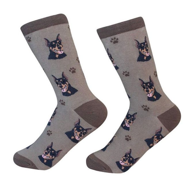 E&S Pets Unisex Novelty Crew Socks - Doberman image number null