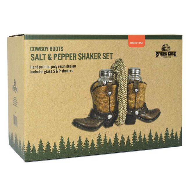 River's Edge Products Salt & Pepper Shakers - Cowboy Boots image number null