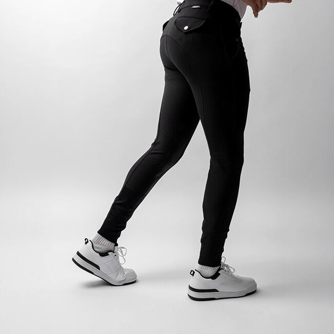 Horze Men's Grand Prix Silicone Knee Patch Breech - Black image number null