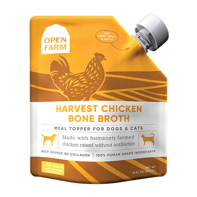 Open Farm Bone Broth for Dogs & Cats - Harvest Chicken Recipe - 12 oz image number null
