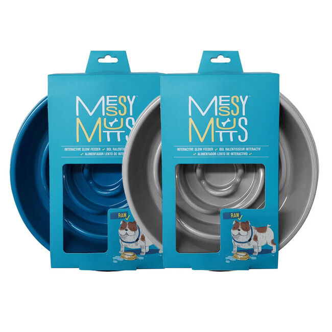 Messy Mutts Blue 3 Cup Interactive Slow Feeder