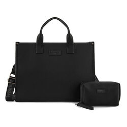Wrangler Structured Crossbody Work Tote with Pouch - Black