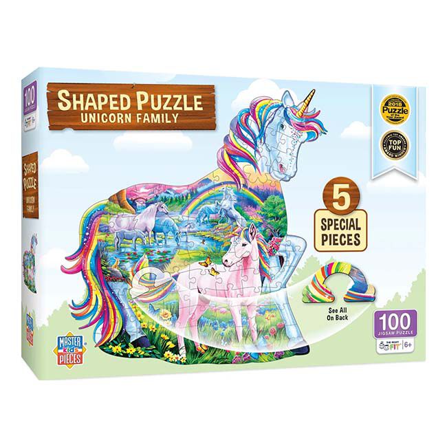 MasterPieces 100-Piece Shaped Puzzle - Unicorn Family image number null