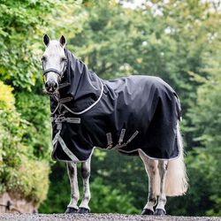 Horseware Amigo Bravo 12 Plus Turnout (400g Heavy) -Black/Titanium Grey & Silver