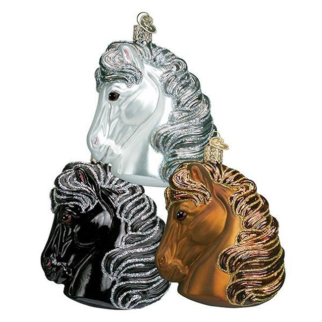 Old World Christmas Ornament - Horse Head - Assorted Colors - Closeout image number null