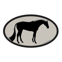 Horse Hollow Press Oval Bumper Sticker - "Hunter Horse with Braids"