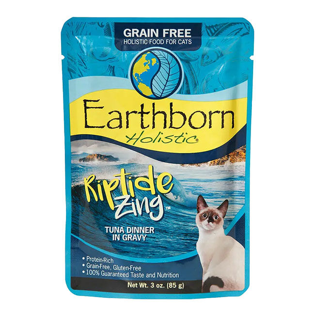 Earthborn Holistic RiptideZing 3oz Tuna Pouch Wet Cat Food image number null