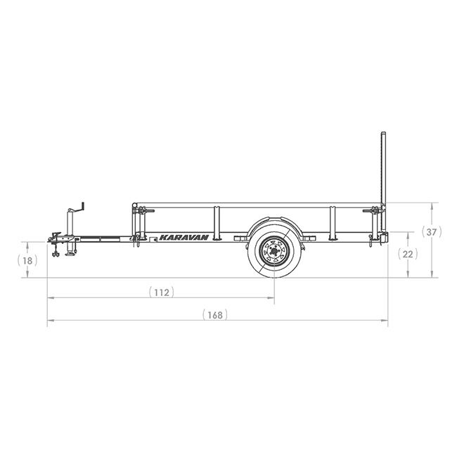 Karavan 6' x 10' Steel Utility Trailer with Fold-Down Rails image number null