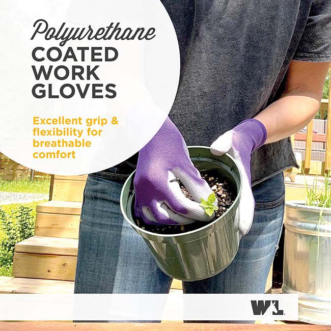 Wells Lamont Women's PU-Coated Grip Gloves - 3-Pack image number null