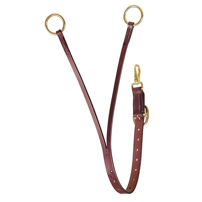 Tory Leather Bridle Leather Long Training Fork with Tongue Buckle & Solid Brass Hardware image number null